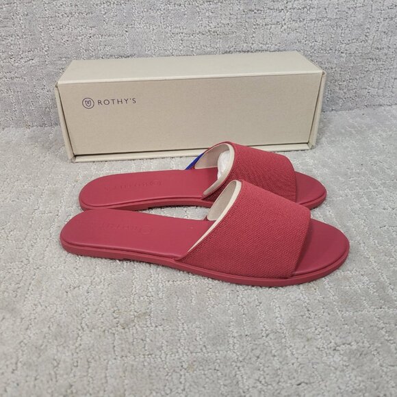 Rothy’s The Slide Red Sangria Flats Sandals Women’s Size US 7.5, 9, 9.5,10, 10.5 - Picture 3 of 9